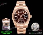 AR+ Factory Weighted Version Rolex SKY-DWELLER Red Face 904L Rose Gold Watch 42mm